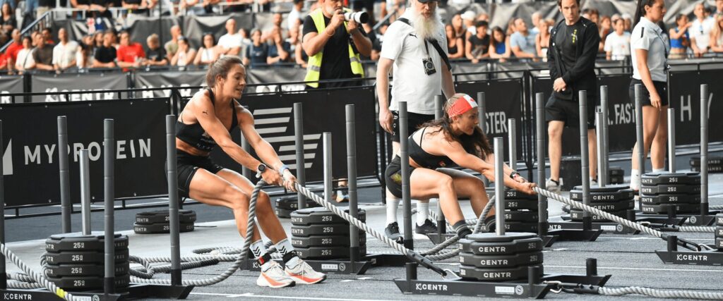 Entraînement Hyrox à Lyon. Séance de sled pull à L’Appart Fitness.