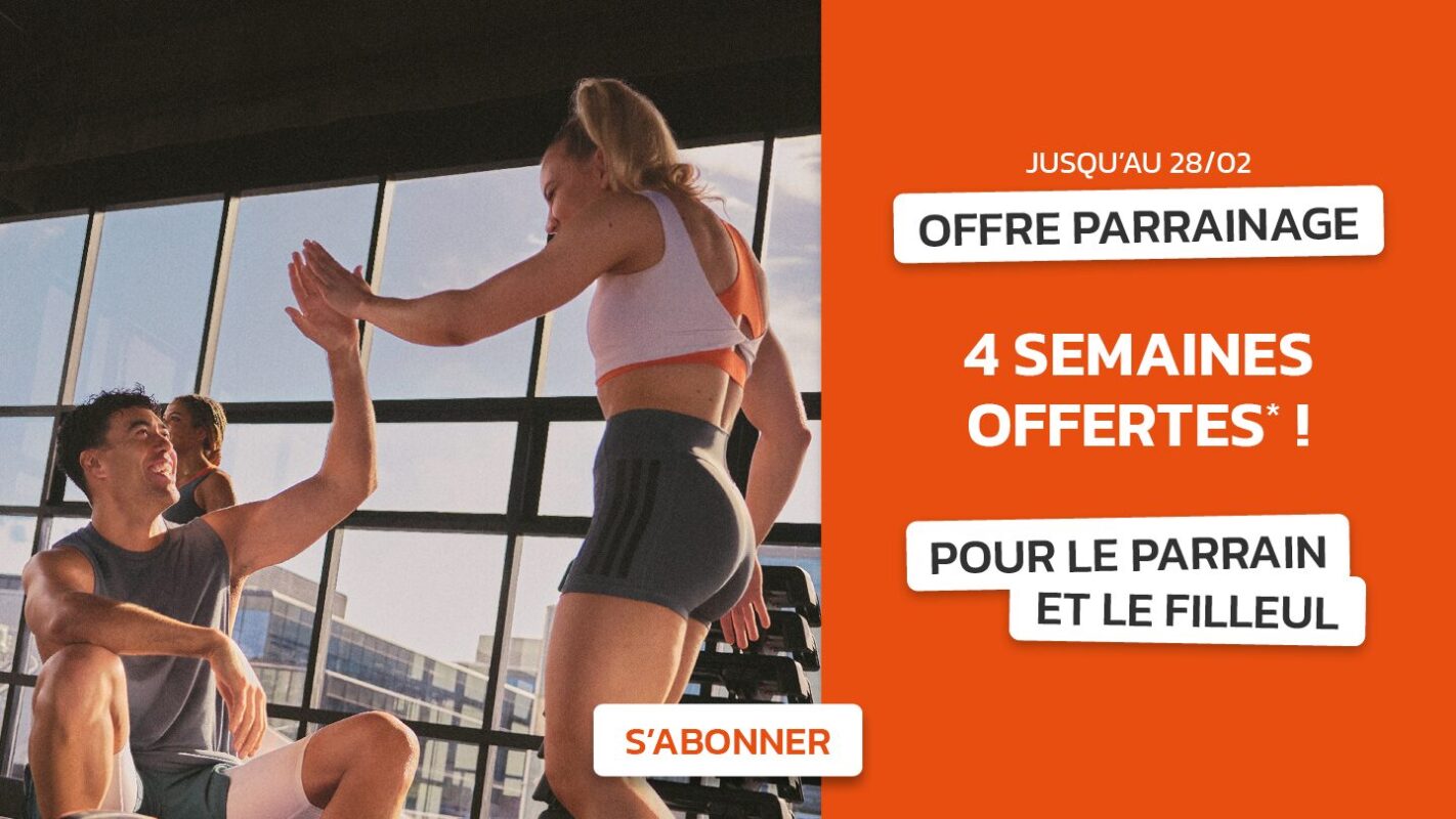  Du 9 au 28 février à L'Appart Fitness, le parrain et le filleul profitent chacun de 4 semaines offertes. Une bonne raison de s’entraîner ensemble et de faire découvrir nos salles à votre entourage.