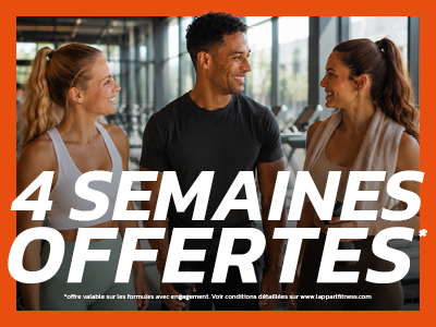  offre promo 4 semaines offertes L'Appart Fitness salle de sport