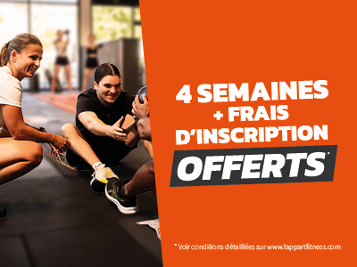  Offre de rentrée L’Appart Fitness : 4 semaines offertes et frais d’inscription offerts